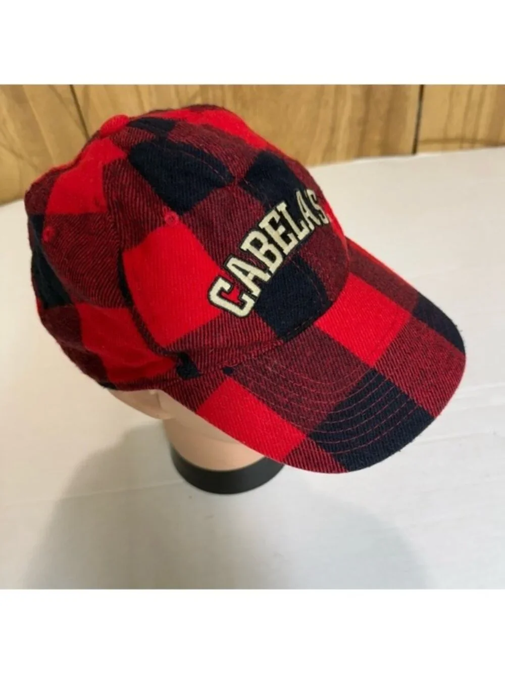 Cabela’s Red Black Buffalo Plaid Baseball Cap Adjustable Hunting Unisex Hat